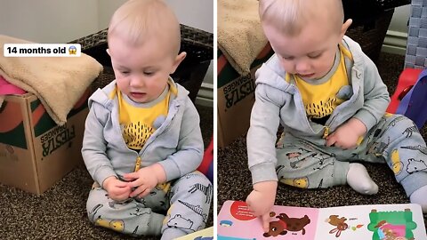 14-month-old baby shows off his vocabulary