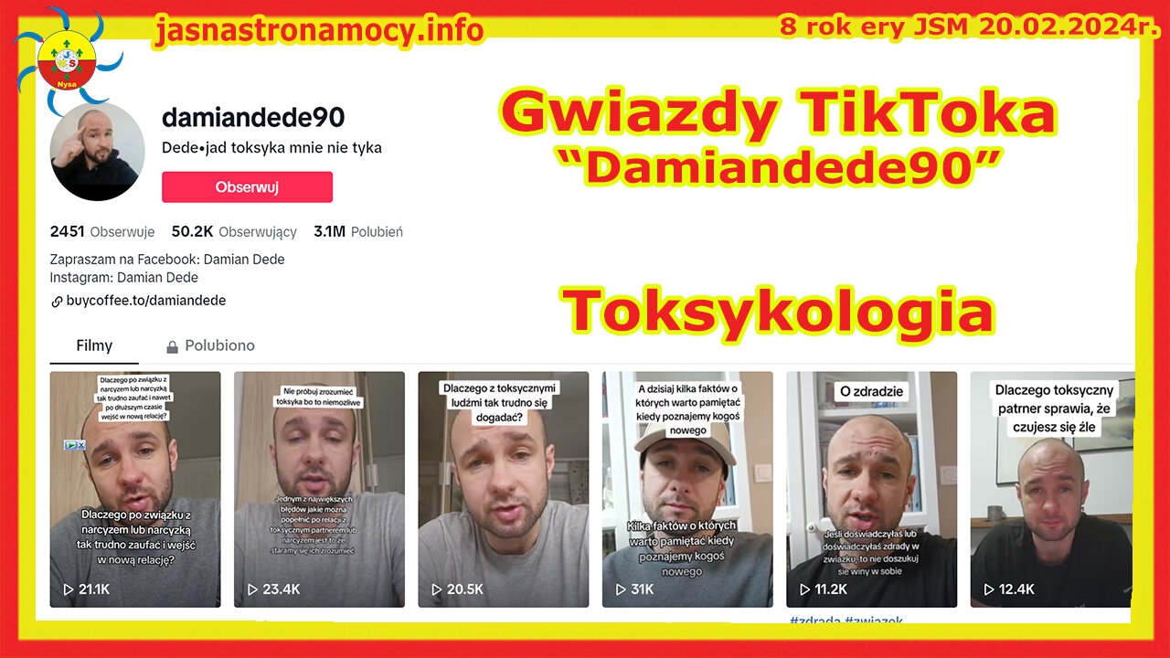 Gwiazdy TikToka “Damiandede90” Toksykologia