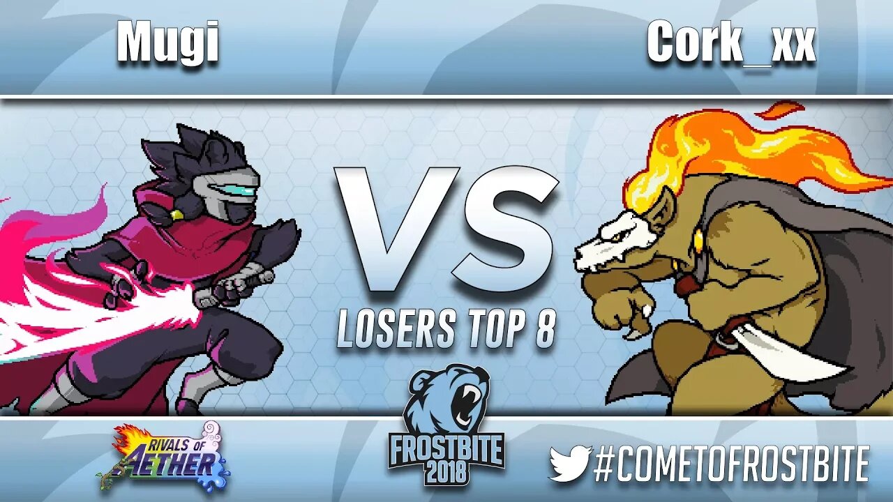 Mugi (Clairen) vs. Cork_xx (Forsburn) - Rivals of Aether Top 8 - Frostbite 2018