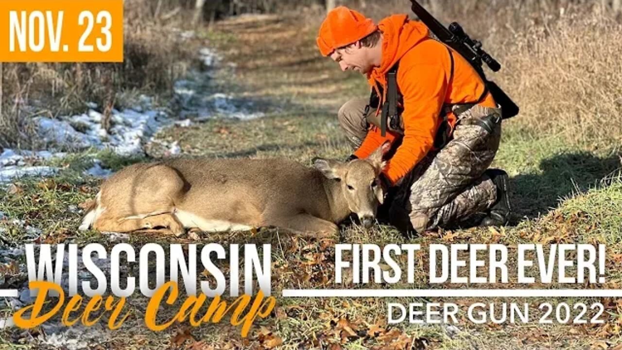 WISCONSIN DEER GUN HUNTING - 34YR OLD! BAGS HIS FIRST DEER!