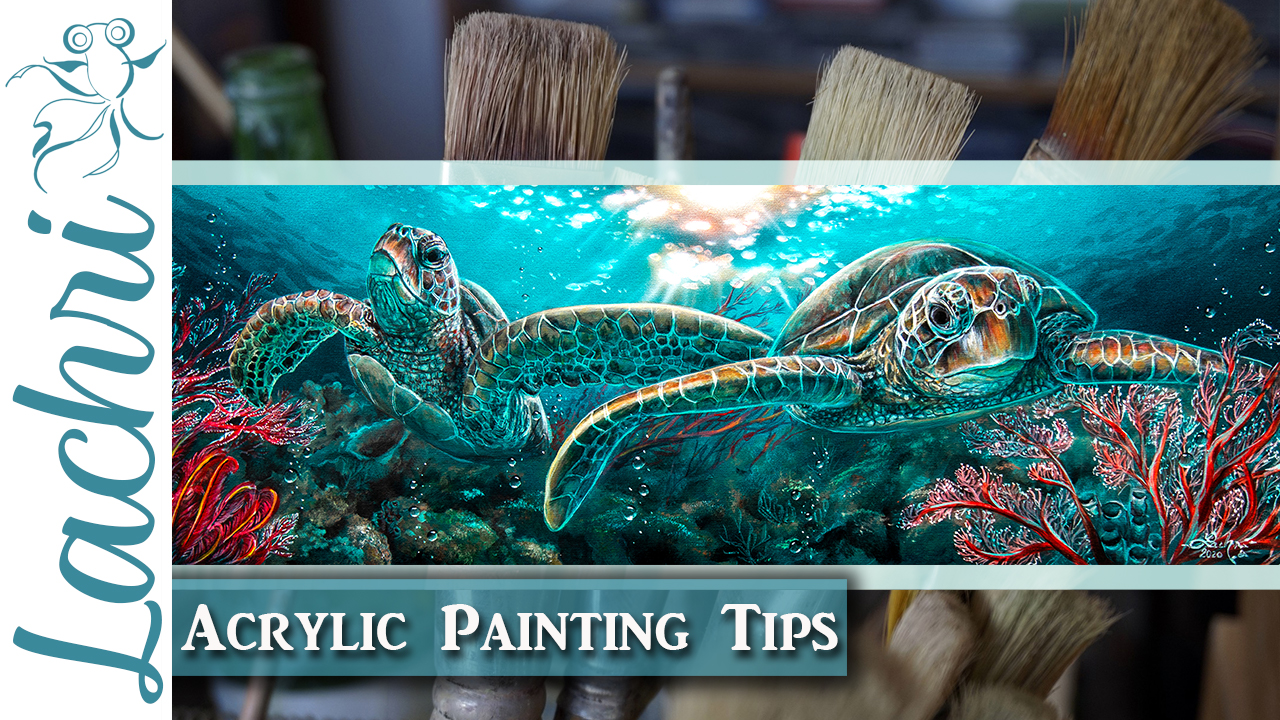 Acrylic Painting Tips - Realistic Sea Turtles - Lachri