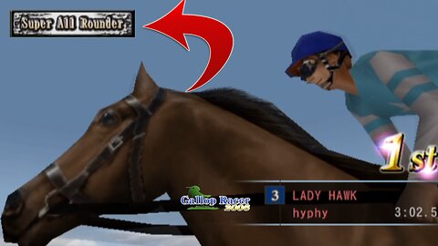 Lady Hawk wins another new Horse Title - Gallop Racer 2006