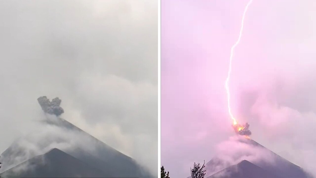 This is what happens when lightning meets fire