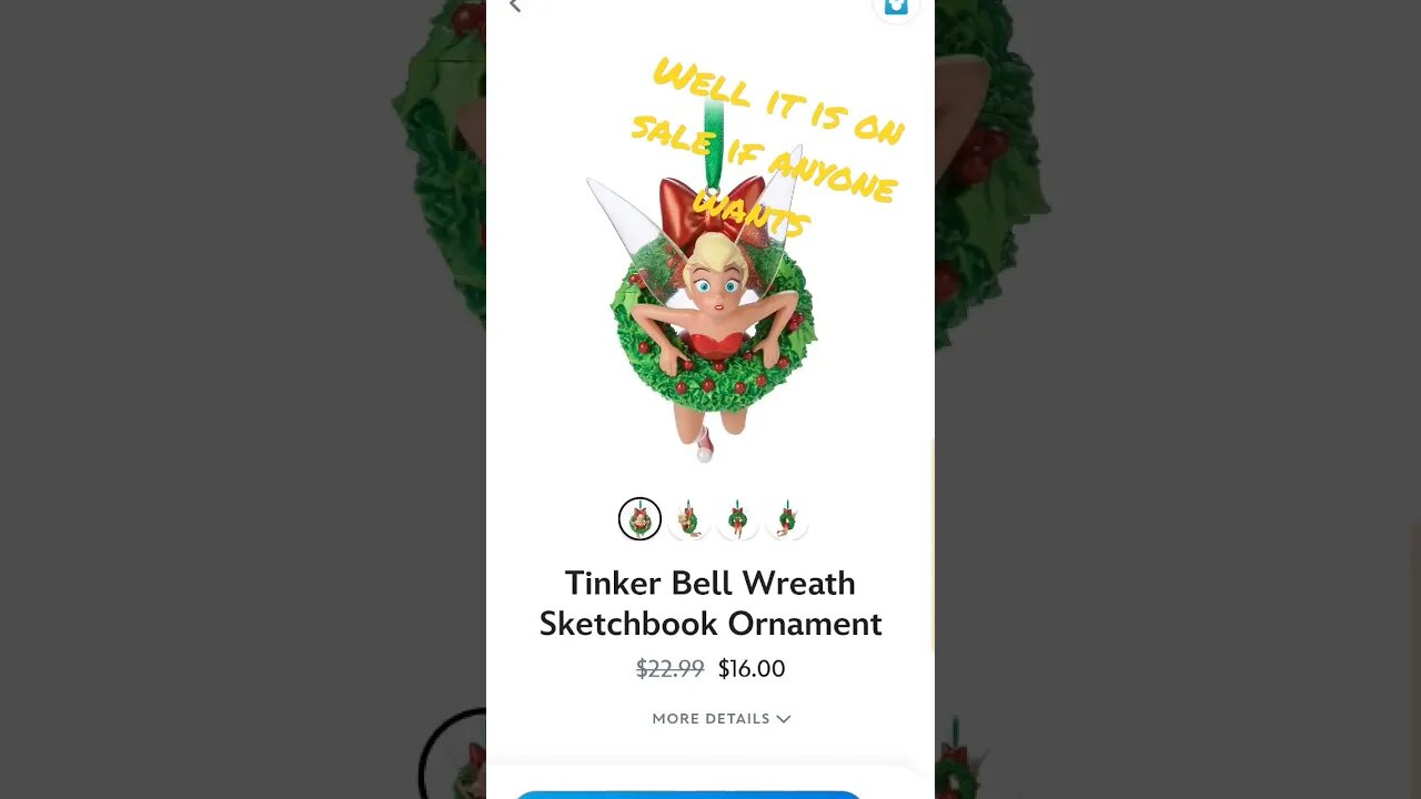 Tinkerbell Doesn't Look Too Happy Here. But It's On Sale Today.😂