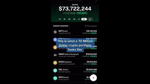 70 million dollars crypto portfolio 😱