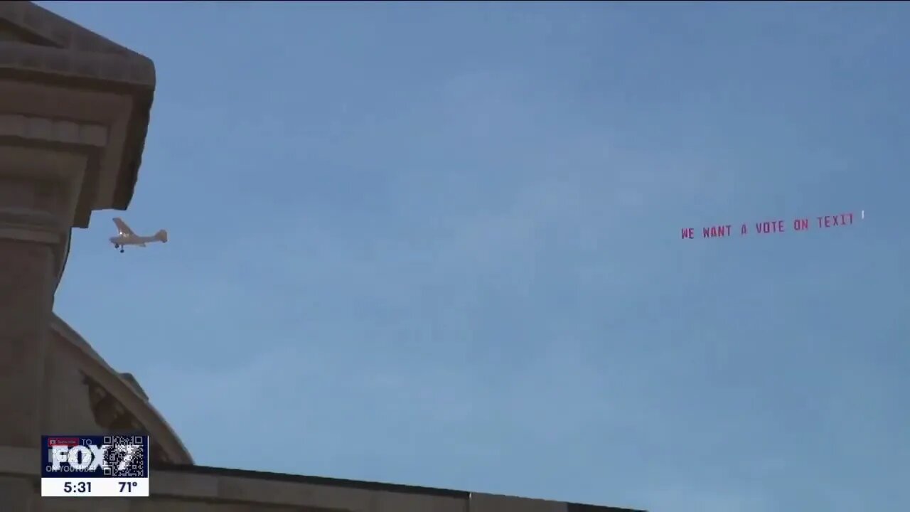 TEXIT Banner Buzzes Capitol During Governor's Inauguration