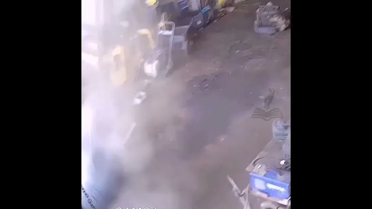 A worker sustained serious injuries from a wheel explosion