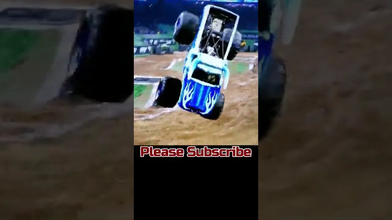 Monster Jam World Series. ElToro Loco, massive save on the back flip!