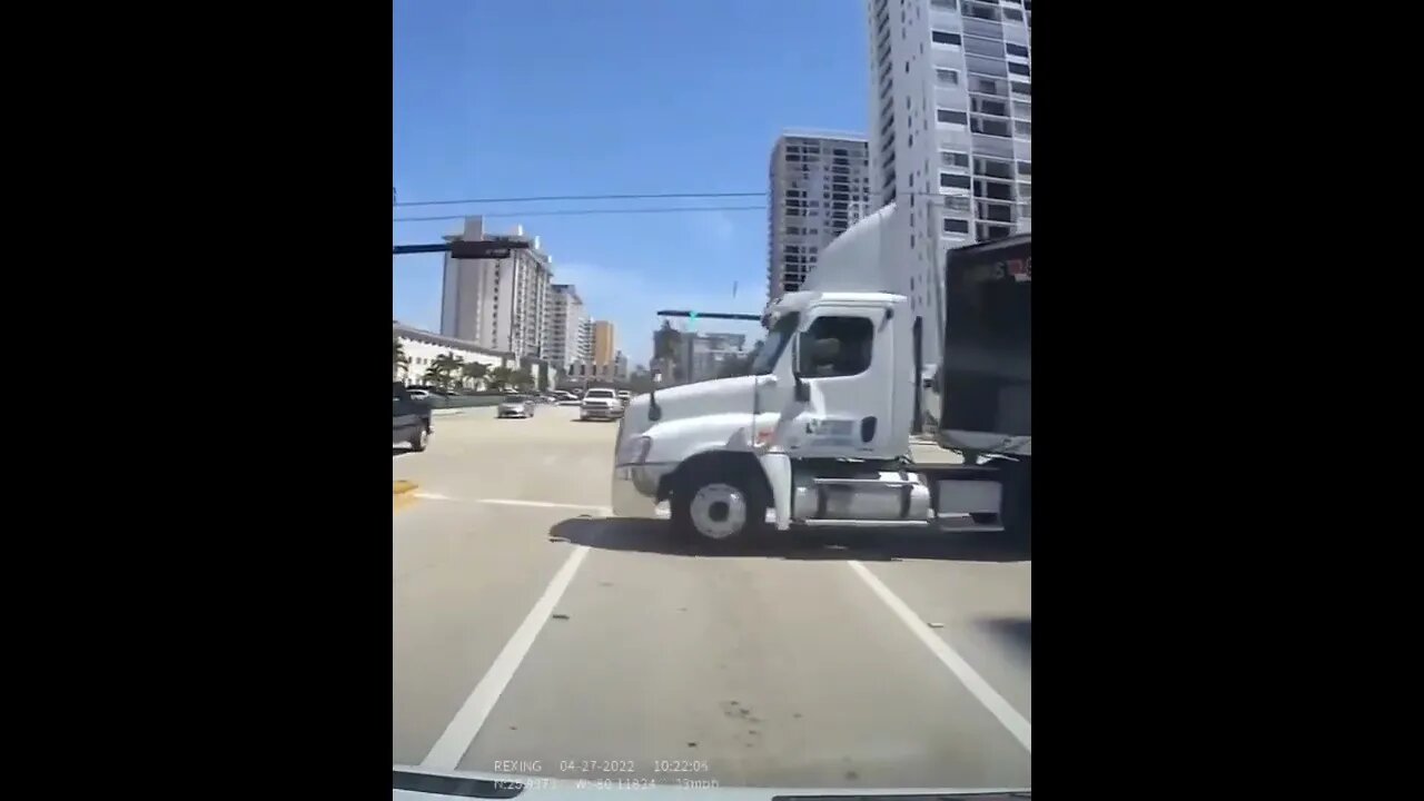 Semi Truck Blocks Road #shorts