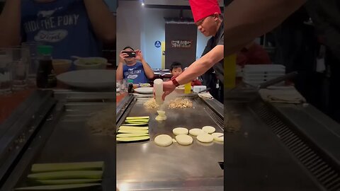 Teppanyaki Dinner Show with Fire #shorts