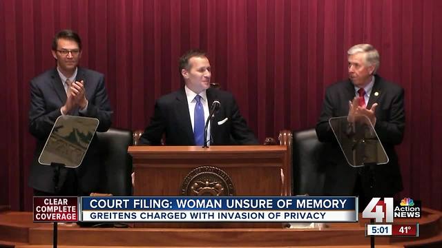 Court filing says woman in Greitens's affair unsure of memory