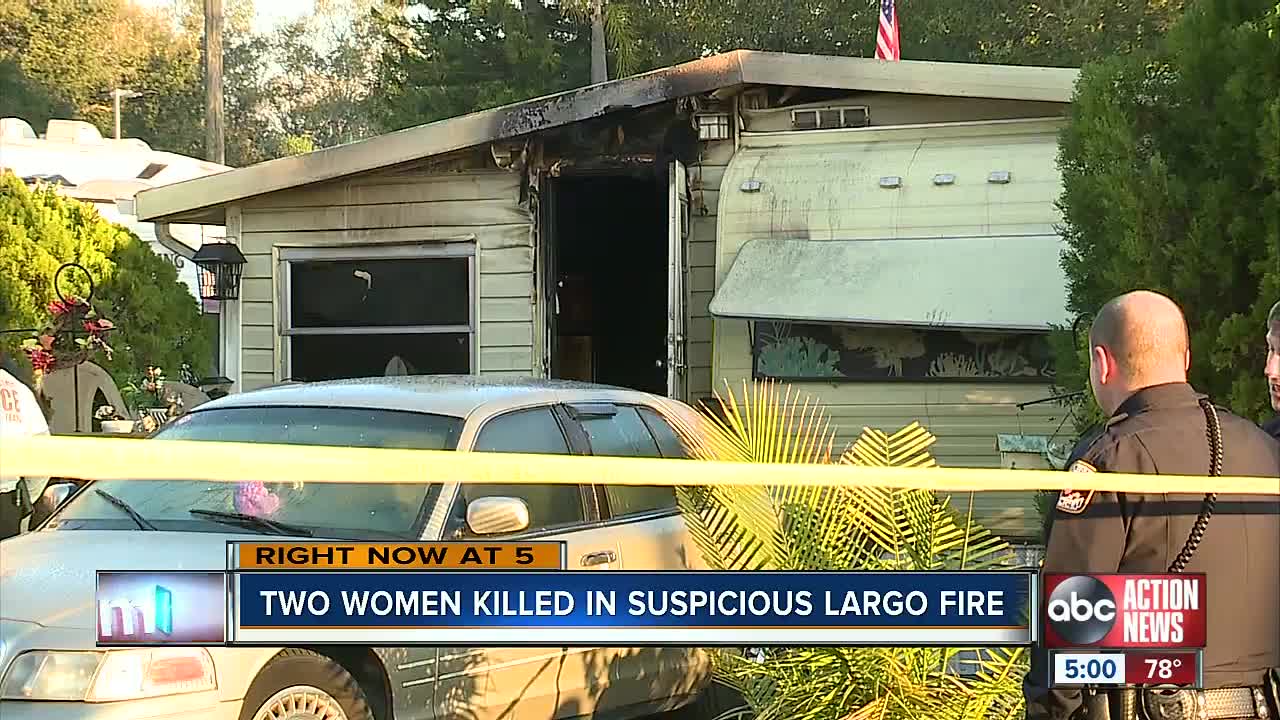 Two women found dead after suspicious mobile home fire in Pinellas County