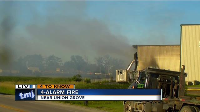 Fire still burning at Johns Disposal facility in Racine County