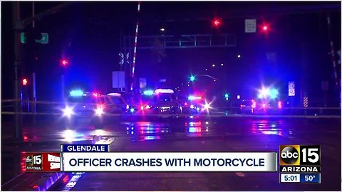 Glendale officer involved in crash with motorcycle