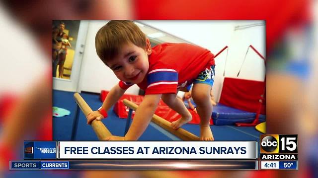 Free baby gymnastics classes at Arizona Sunrays