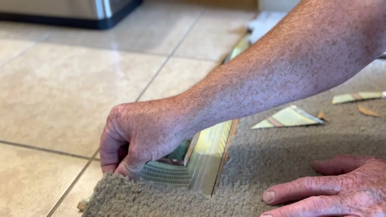 Blending new carpet in a worn area