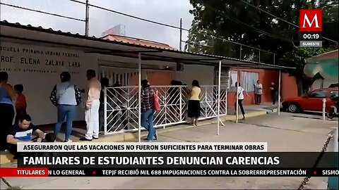 Familias exigen terminación de obras para regreso a clases en Tabasco