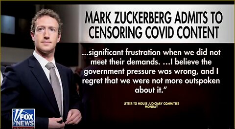 Zuckerberg Admits to Censoring pressured by the Biden Campaign