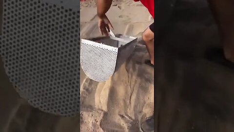 Cleaning the beach.