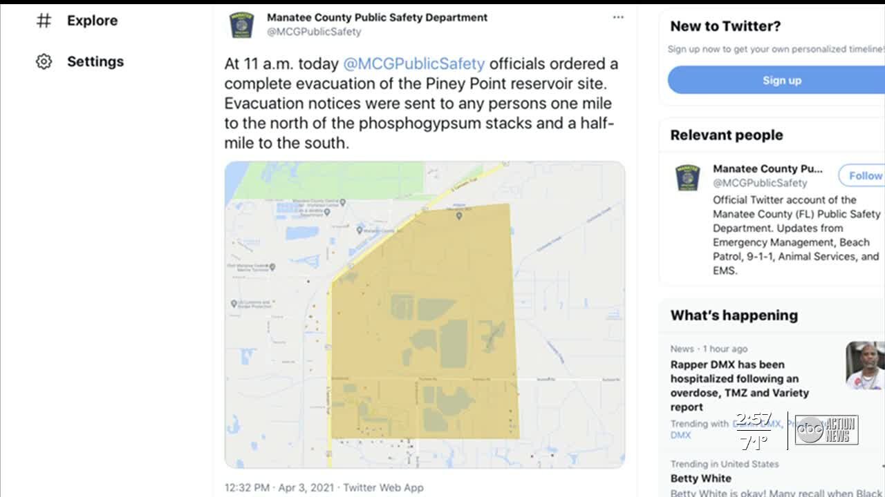 Florida Governor issues State of Emergency in response to Piney Point leak in Manatee County