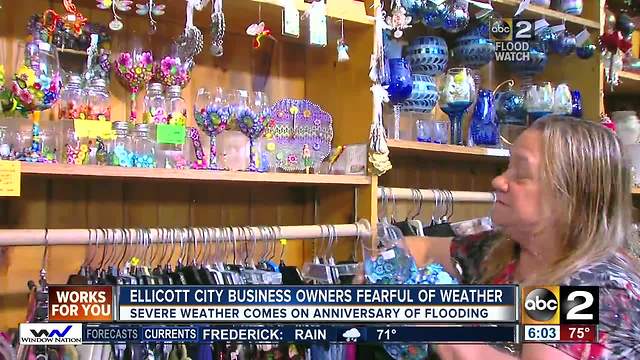 Ellicott City business owners nervous about impending severe weather