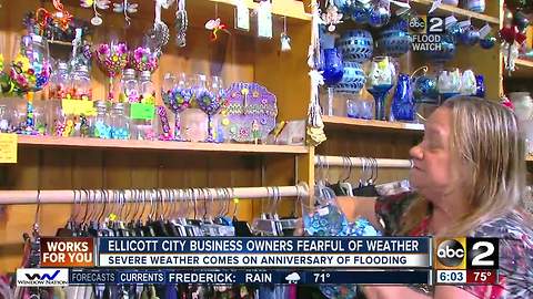 Ellicott City business owners nervous about impending severe weather