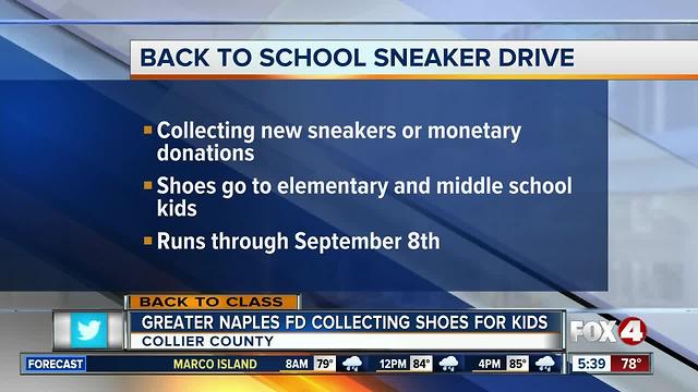 Greater Naples Fire Rescue collecting sneakers for kids