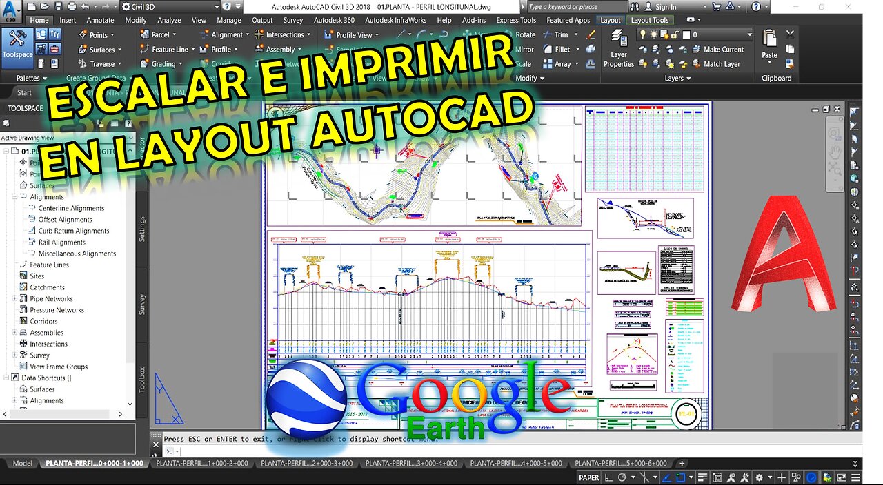 Como escalar e Imprimir planos o imágenes de google earth en AUTOCAD