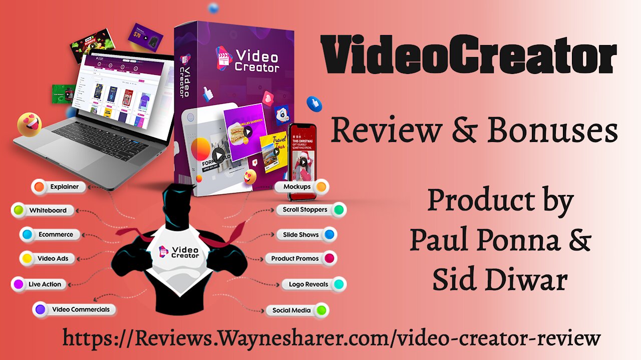 VideoCreator Review and Bonuses - Video App by Paul Ponna and Sid Diwar