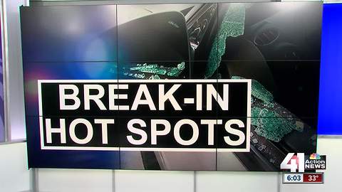 Hot spots for car thefts in Overland Park