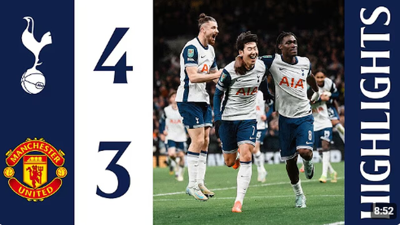 HEUNG-MIN SON SCORES FROM A CORNER!! 😵 | Tottenham Hotspur 4-3 Man Utd | Carabao Cup Highlights