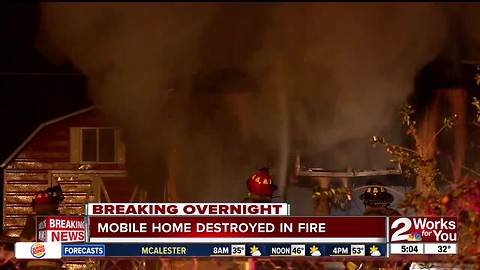 Mobile home destroyed by fire in Oakhurst