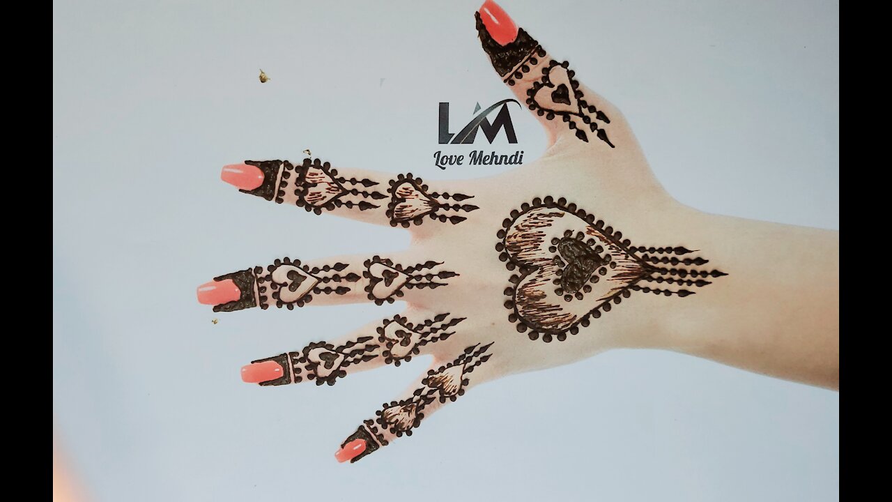 Henna Tattoo Mehndi Design Using Number 3 Heart Design For Beginners