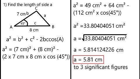 Cosine Rule Explained - And Side Example Included - Part 1 - Viewer Video Request #1