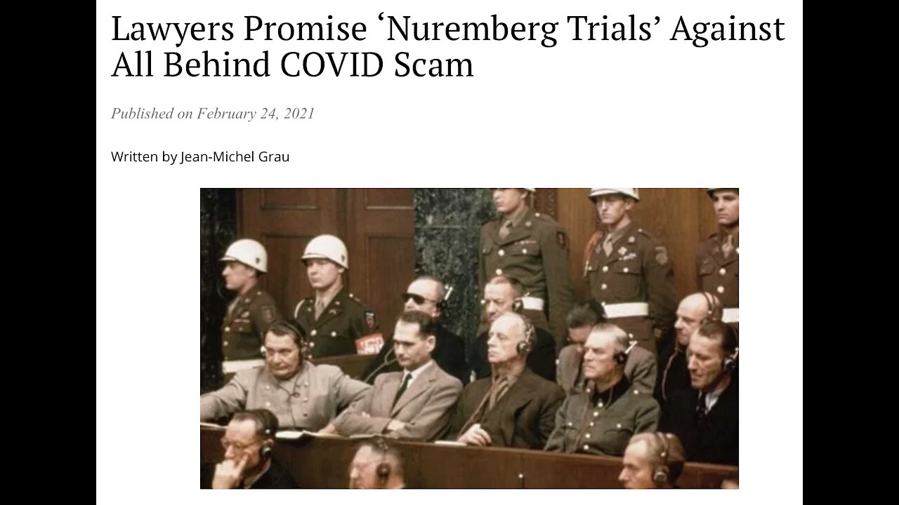 Lawyers Promise ‘Nuremberg Trials’ Against All Behind COVID Scam