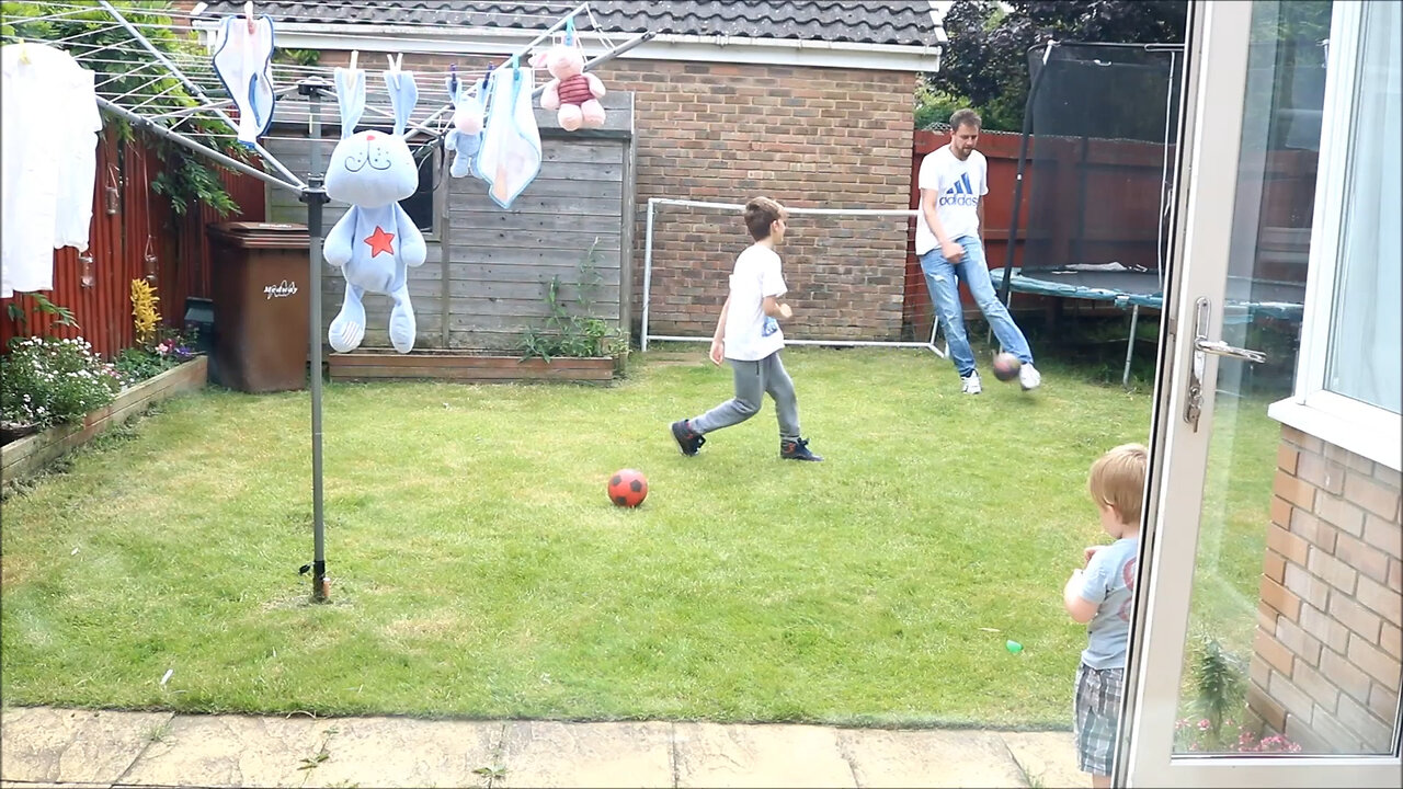 Guys playing football