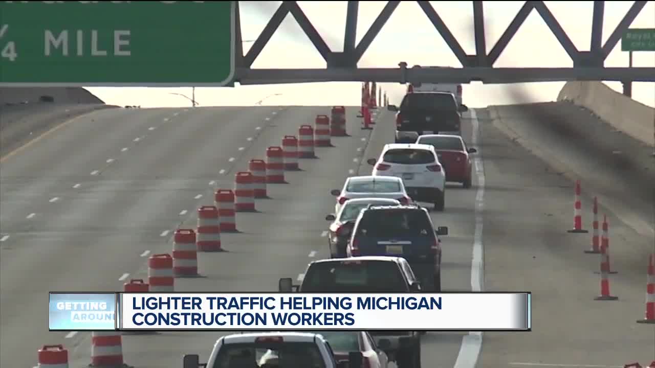 Lighter traffic helping Michigan construction workers