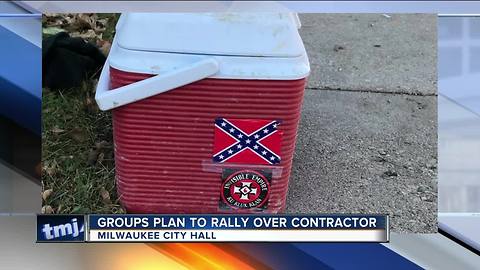 Worker fired for KKK sticker on lunch cooler