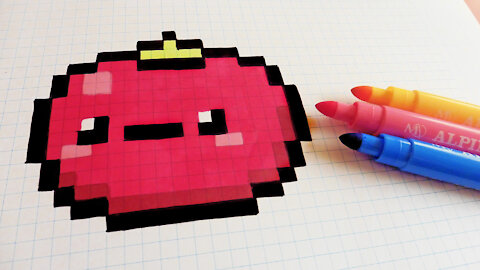 how to Draw Kawaii Tomatoe - Hello Pixel Art by Garbi KW