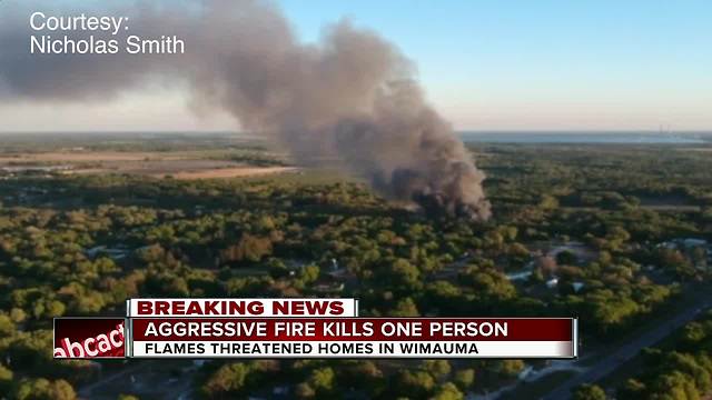 One dead after a fast-moving fire in Wimauma