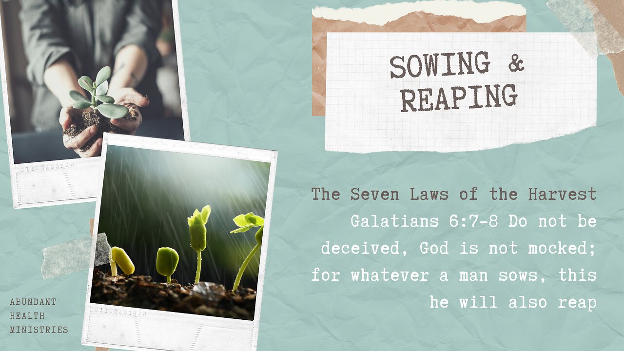 The Law of the Harvest - Sowing and Reaping!