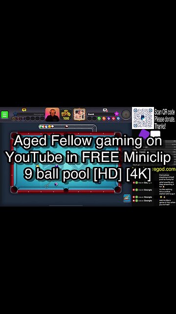 Aged Fellow gaming on YouTube in FREE Miniclip 9 ball pool [HD] [4K] 🎱🎱🎱 8 Ball Pool 🎱🎱🎱