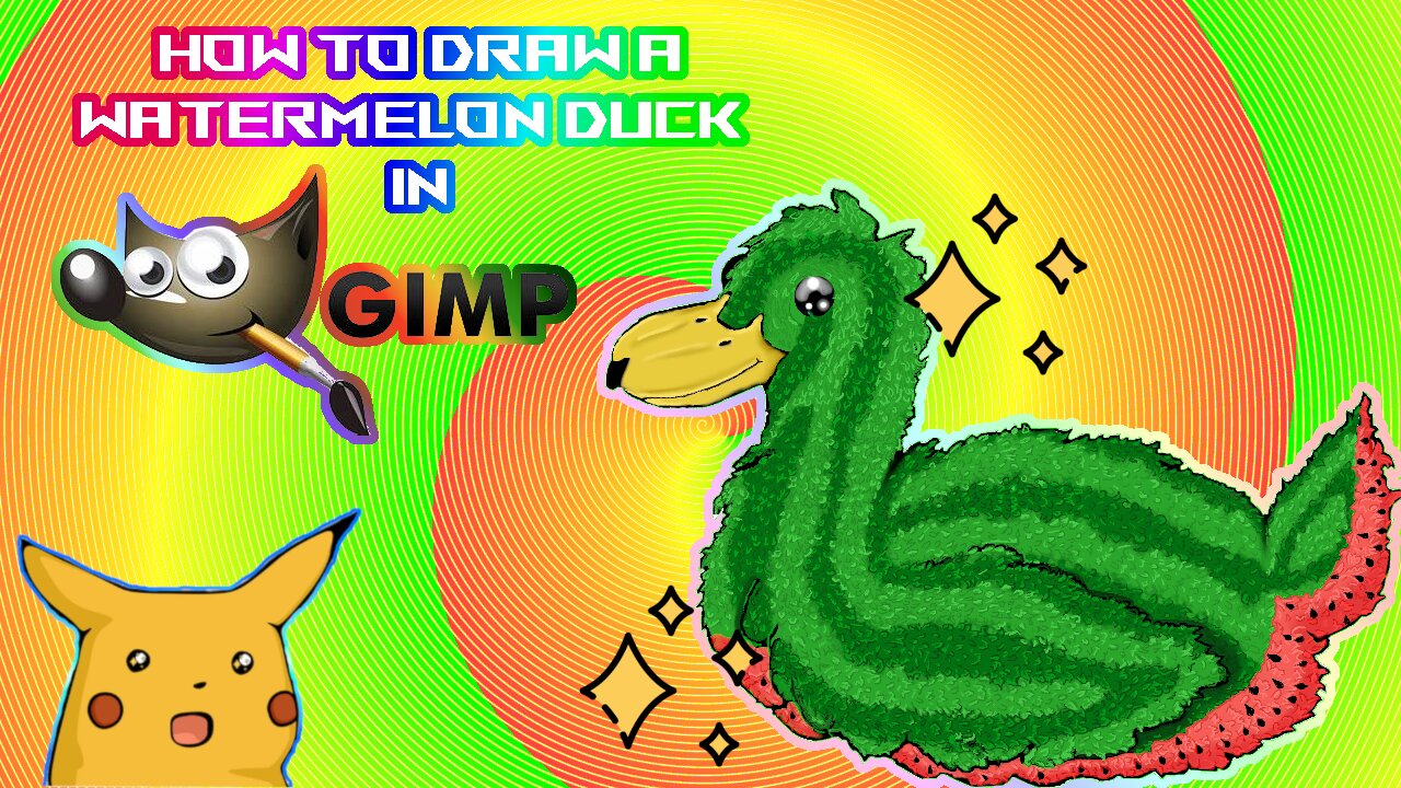 How to Draw: A Watermelon Duck in Gimp