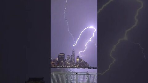 Can't fool mother nature BREAKING: Massive bolt of lightning strikes One World Trade in sudden storm