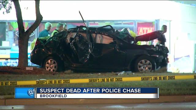 Suspect dead after police chase in Brookfield