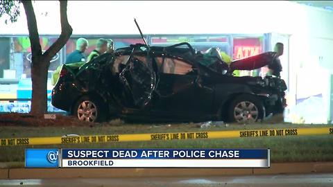 Suspect dead after police chase in Brookfield