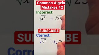 COMMON MISTAKE WITH SQUAR ROOTS. Squared equations