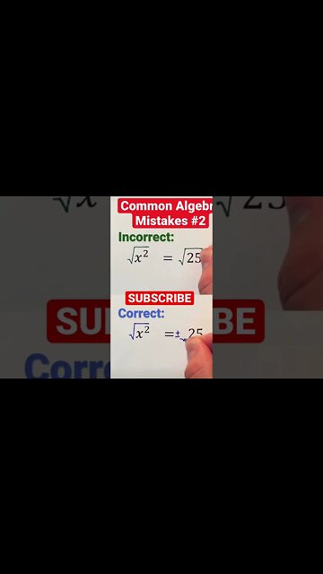 COMMON MISTAKE WITH SQUAR ROOTS. Squared equations