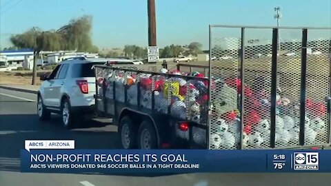 Non-profit reaches goal of collecting soccer balls for kids in immigration centers