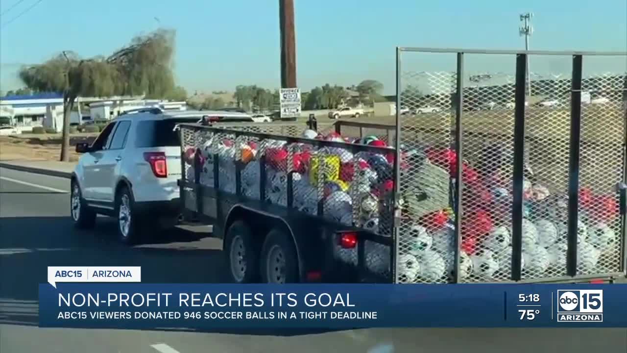 Non-profit reaches goal of collecting soccer balls for kids in immigration centers